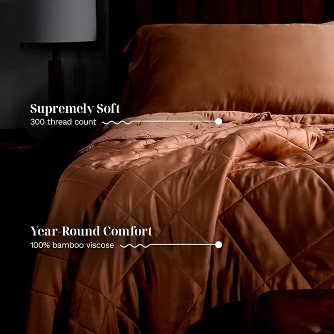 LUXOME Lightweight Blanket | 100% Rayon from Bamboo Fabric & Fill | King/Cal - Image 3
