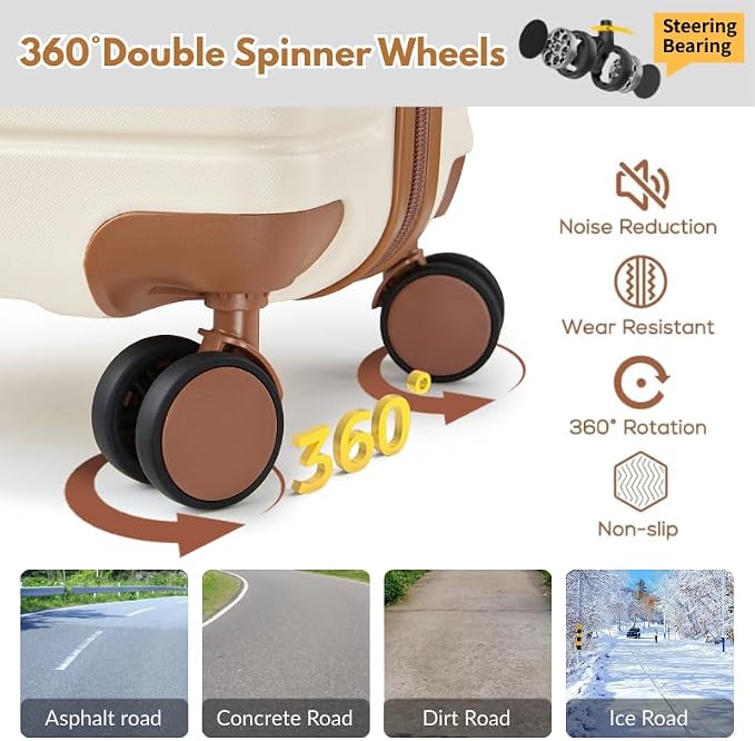Luggage Sets, Suitcase with Spinner Wheels, PC+ABS Hardshell Travel Luggage Set - Image 3