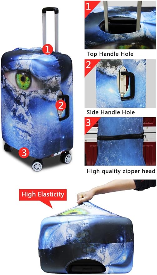 Colorful Sunflower Travel Luggage Cover Spandex Elastic Suitcase Protector - Image 5