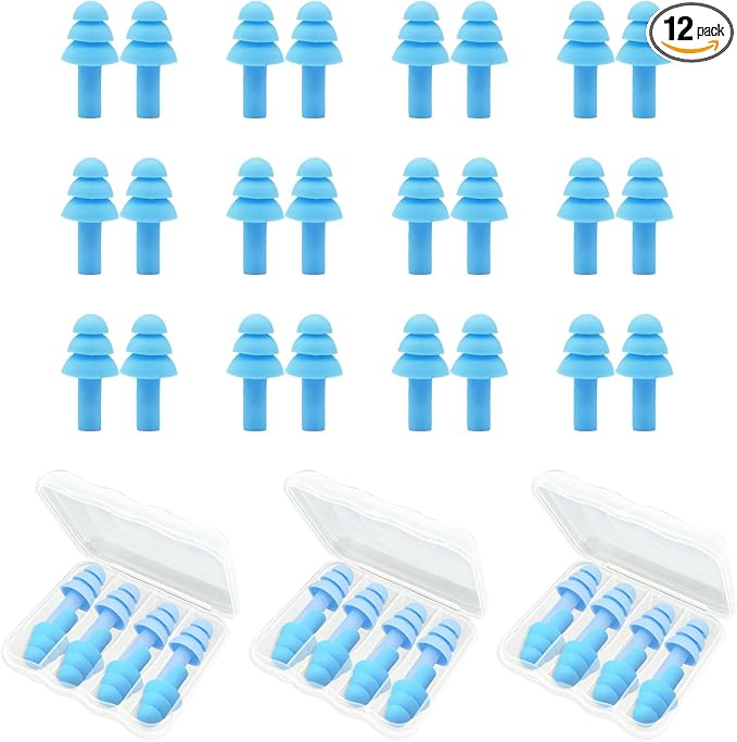 Ear Plugs for Sleeping, 12 Pair Earplugs Noise Canceling Soft Silicone Ear Plug by AXBUS
