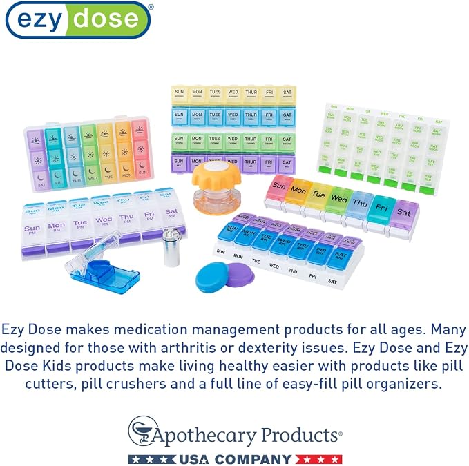 EZY DOSE Moisture-Proof Pill Case, Medicine Planner, Vitamin Organizer Box - Image 6