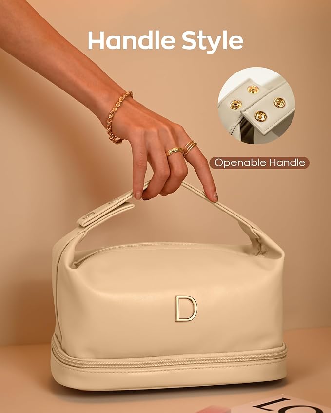 Birthday Gifts for Girls, Makeup Bags, Personalized Double Layer Cosmetic Bag - Image 3