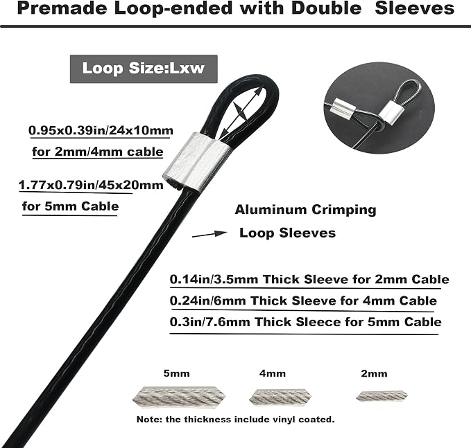 10 Pcs 4mm Wire 12 inch Vinyl Coated Stainless Steel Cable - Image 4