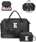 Initial Duffle Bag with Shoe Compartment, Personalized Weekender Bag with by Vogewood