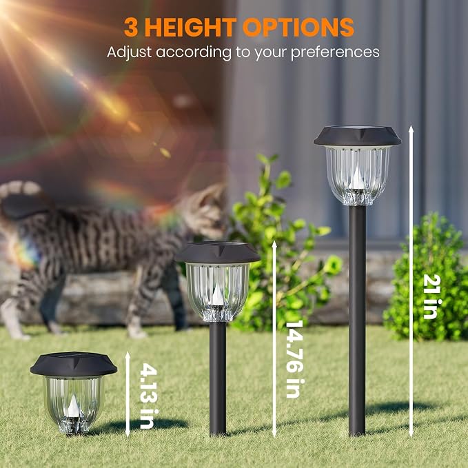 AOSEA Bright 10 Pack Solar Lights Outdoor IP65 Waterproof, LED Solar Lights - Image 2