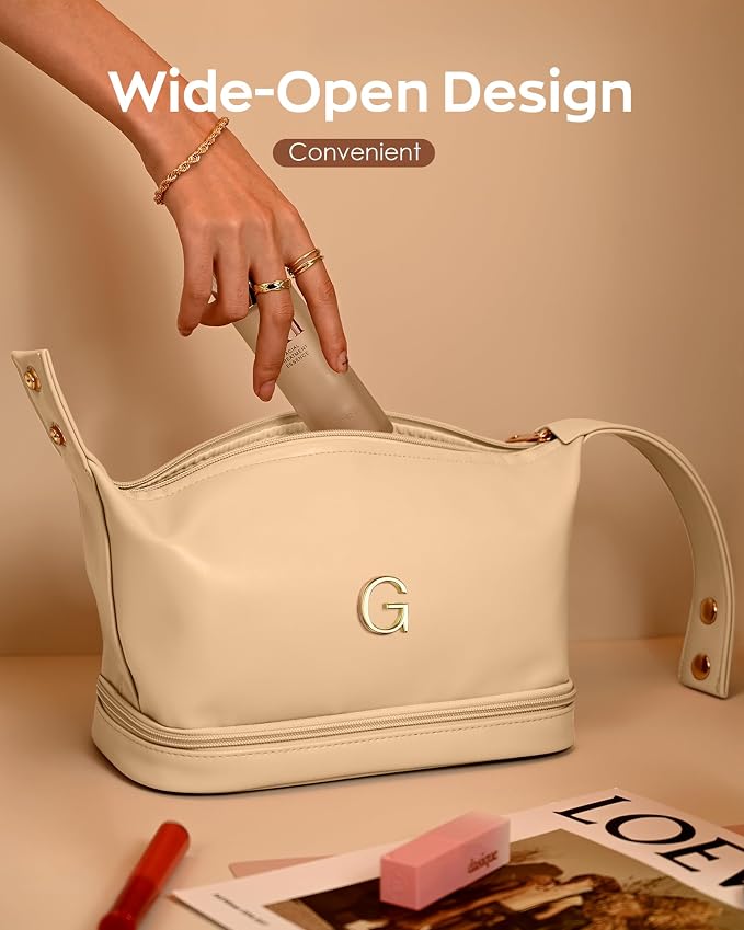 Gifts for Friends Female Mom, Letter Makeup Bag, Personalized Double Layer - Image 4