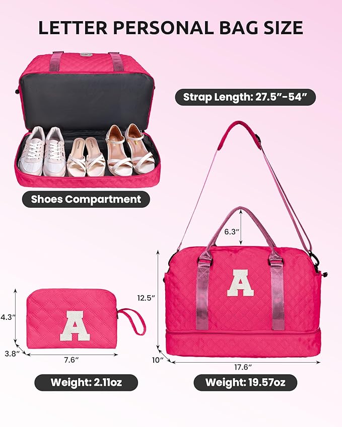 Travel Essentials for Women, Girl Birthday Gift-Initial Travel Bag - Image 3