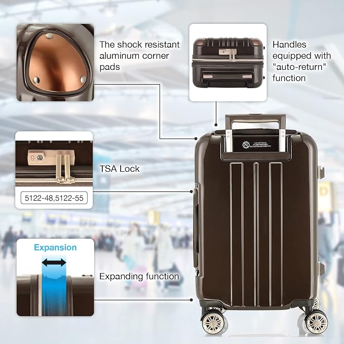 LEGEND WALKER Hardside Expandable Zipper Luggage, 5122-55-NV - Image 3