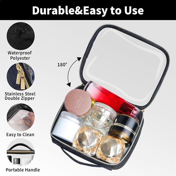 TSA Approved Travel Toiletry Bag, 3 Pack Clear Makeup Bags - Image 5