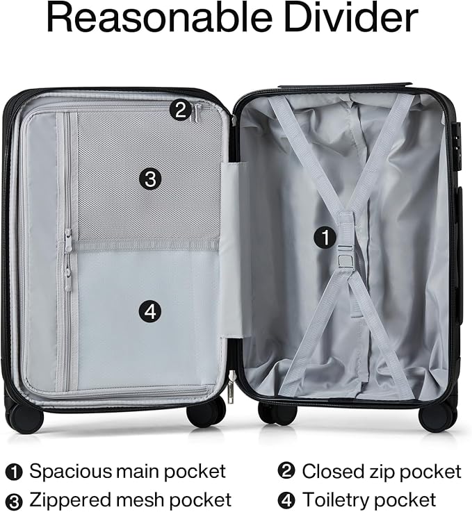 Hanke 24 Inch Expandable Checked Luggage Lightweight PC Hard Shell luggage - Image 7
