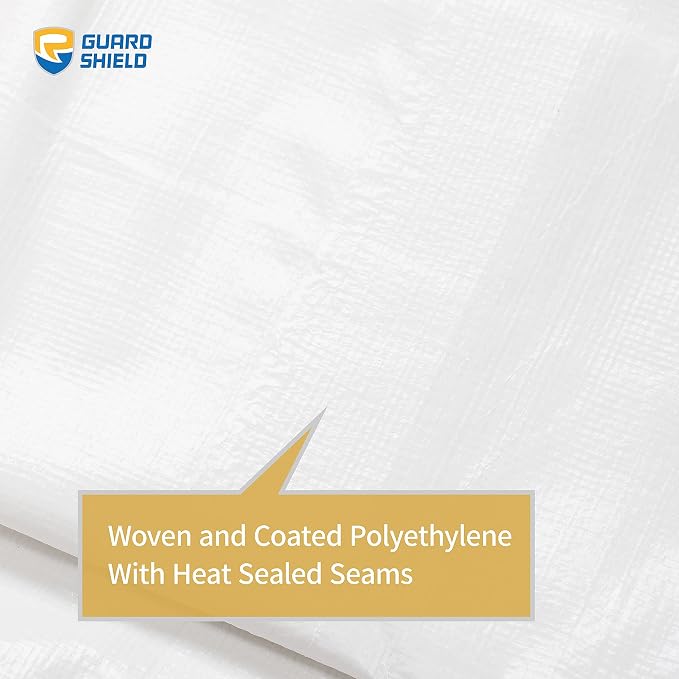 GUARD SHIELD Tarp White 15x15 Feet Multi Purpose Waterproof Poly Tarp Cover 5mil - Image 5