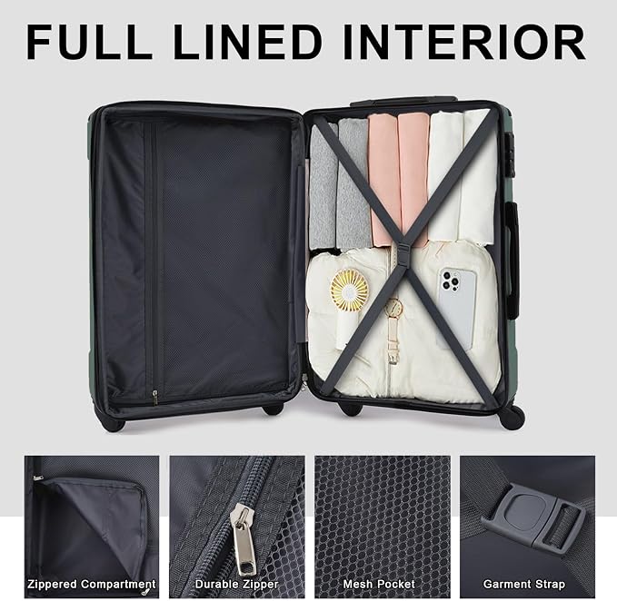 Merax Luggage Set 3 Piece Expandable Lightweight Suitcases - Image 7