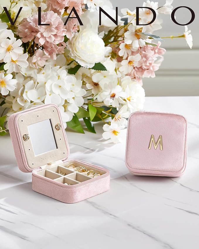 Vlando Small Jewelry Box for Girls, Initial Jewelry Box for Girls, Jewelry - Image 2