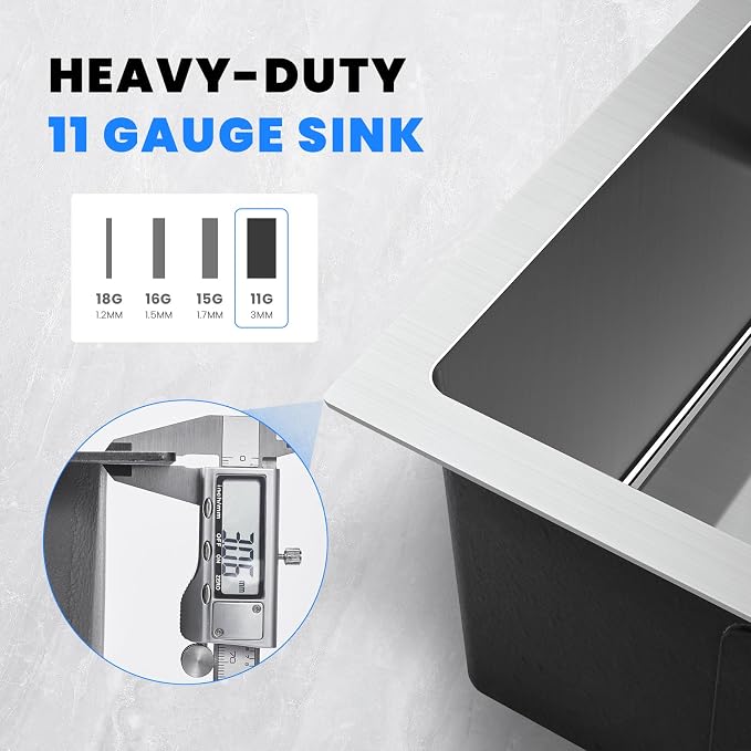 POPFLY 15 Inch Wet Bar Drop In Sink, SUS 304 Stainless Steel Topmount Sinks - Image 3