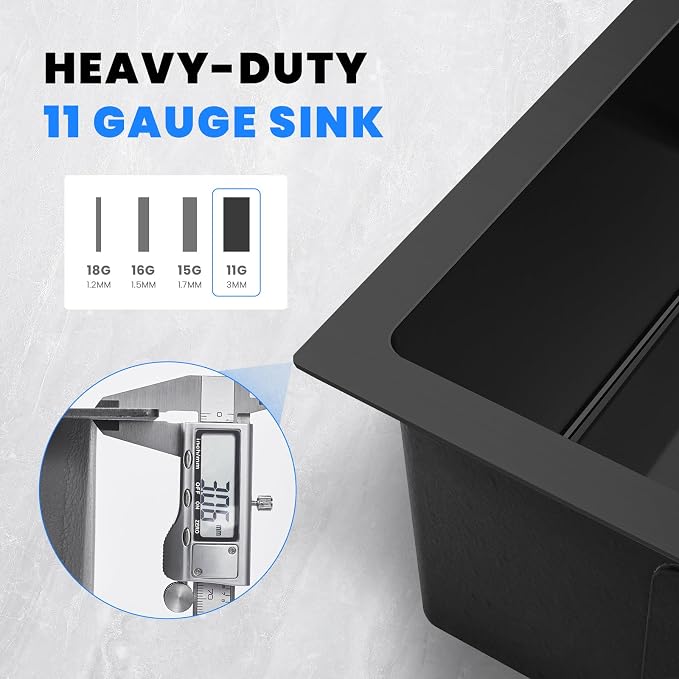 POPFLY 22x18 inch Drop In Kitchen Sink, 18 Gauge 304 Stainless Steel Top mount - Image 8