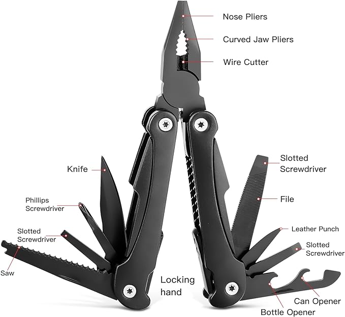 14 IN 1 Multitool Pliers with Pocket Clip, Portable Multi Tool, Pocket Knife - Image 2