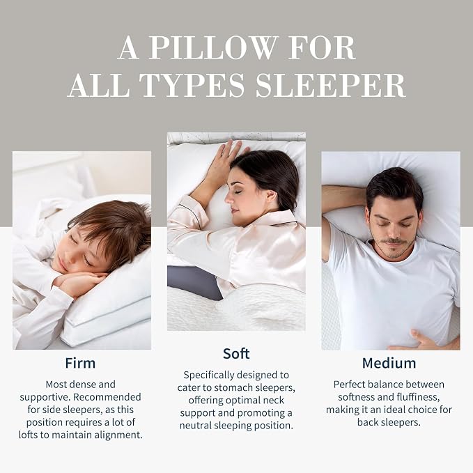 Globon Luxury Feather Down Pillow King Size, Low Soft Gusseted Bed Pillows - Image 6