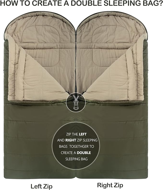 0 Degree Sleeping Bag 100% Cotton Flannel XXL - Image 5