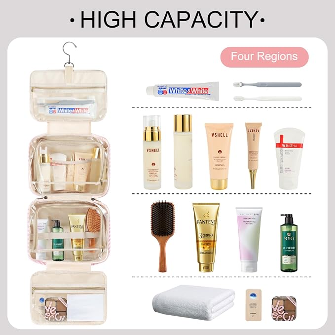 TOPEAST Hanging Toiletry Bag Makeup Bag - Image 4