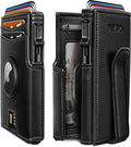 Airtag Wallet for Men, with Money Clip 10 Cards Metal Case Smart Slim Pop Up by Miyozi