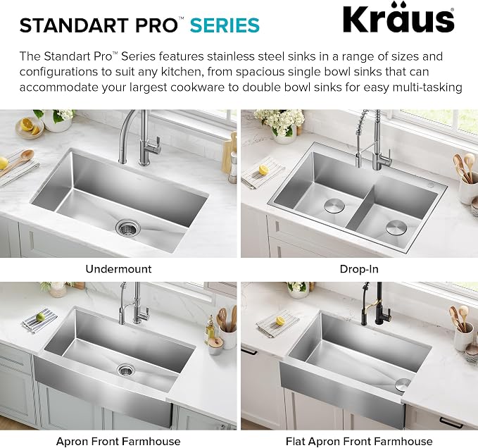 Kraus KHU101-24L Standart PRO 24-inch Undermount 16 Gauge Single Bowl Laundry - Image 18