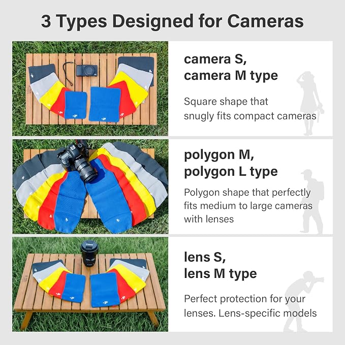 Camera Cover, Polygon W, Made in Japan, L size, Dark Gray - Image 5