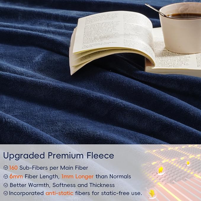 PHF Ultra Soft Fleece Blanket Queen Size, No Shed No Pilling Luxury Plush Cozy - Image 4