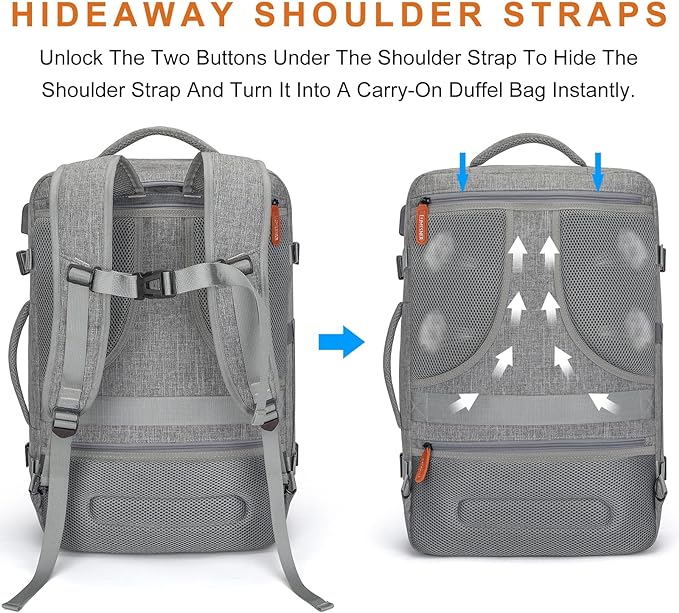 Carry on Travel Backpacks, Extra Large 40L Flight Approved Bag - Image 4