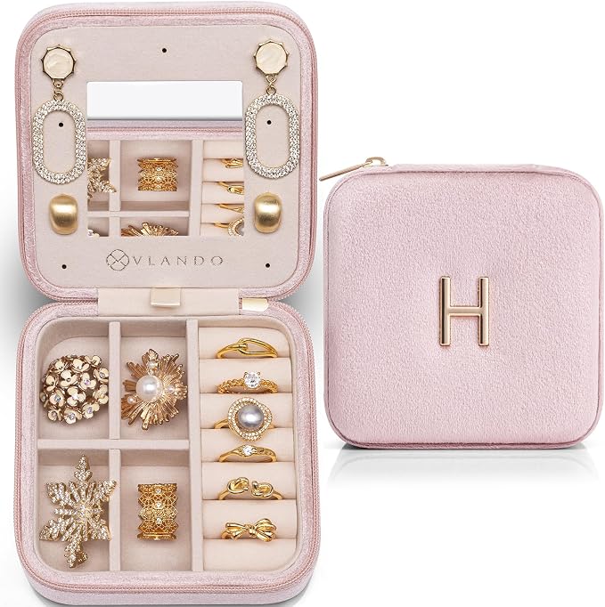 Vlando Jewelry Case for Girls & Women, Small Case for Travel & Gifts by VLANDO