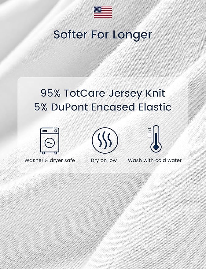 TotAha Premium Soft Pack n Play Sheets, Super Stretchy Jersey Knit Mini Crib - Image 5