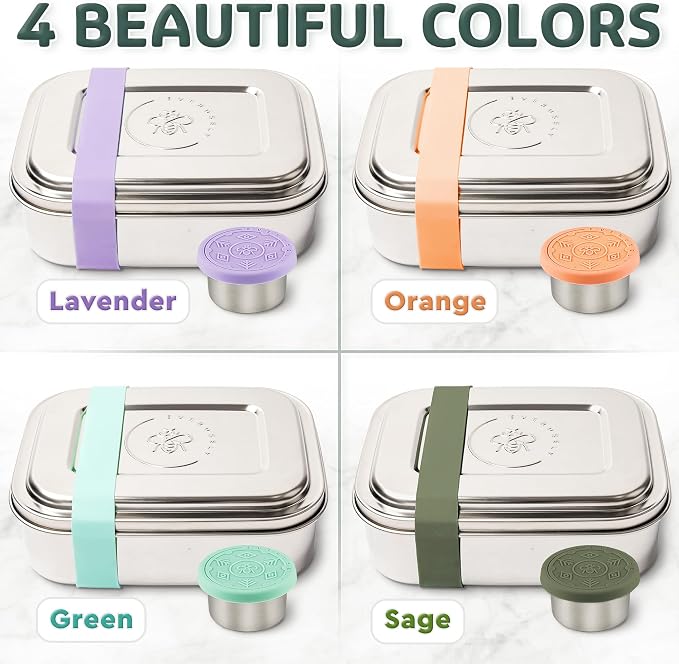 Everusely - Bento Box - Sage, 60oz / 1.8 L - Stainless Steel Lunch Box - 3 - Image 8
