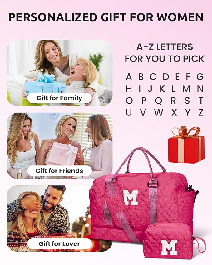 Gifts for College Girls, Gifts for Woman-Initial Travel Bag - Image 2
