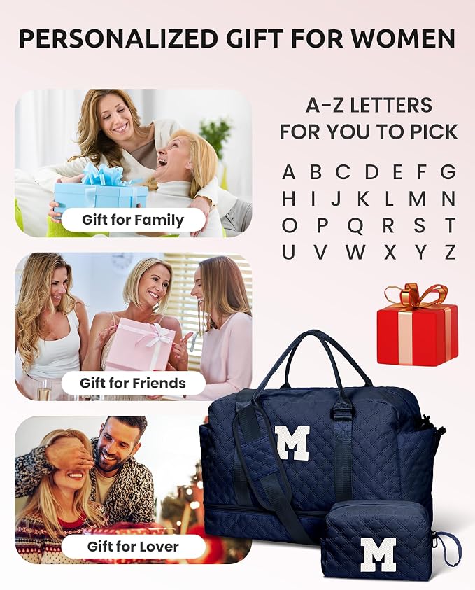 Gifts for 7 8 9 10 11 12 13 14 15 16 Year Old Girls-Initial Duffle Bag - Image 7